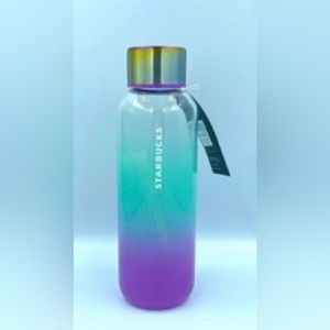 STARBUCKS Summer 2021 TURQUOISE TEAL & PURPLE 20 oz. Ombré GLASS WATER BOTTLE